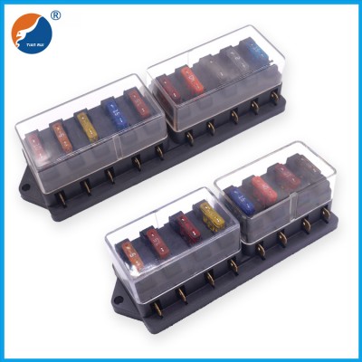 12 Way LED Fuse Box with Screw Nut Terminal and Negative Bus for Automotive Car Marine Boat